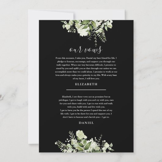 Greenery Happily Ever After Party Wedding Vows Kaart (Achterkant)