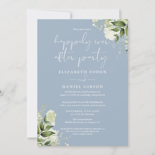 Greenery Happily Ever After Party Wedding Vows Kaart (Voorkant)