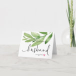 Greenery Happy First Birthday als mijn Husband Hea Kaart<br><div class="desc">Deze leuke eerste verjaardag als mijn Husband Card is een leuke manier om je mooie nieuwe Hubby's verjaardag te vieren!</div>