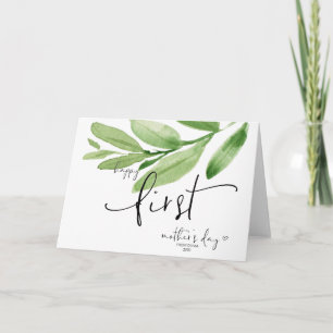 Greenery Happy First Moederdag Gift Keepsake Kaart