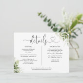 Greenery Hart Script Details Informatie Kaart (Staand voorkant)