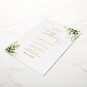 Greenery Hearts Script Calligraphy Weddenschap Gol Folie Uitnodiging (Gedraaid)