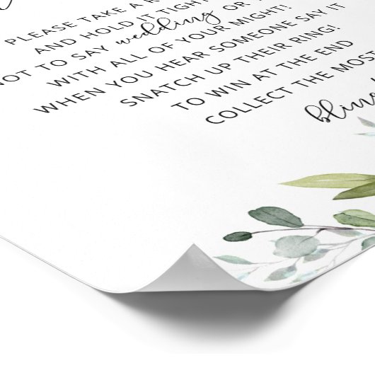 Greenery heeft een ring op het spel gezet poster (Hoek)