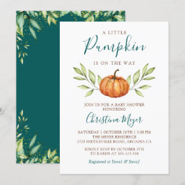 Greenery Herfst Pumpkin Autumn Baby shower Kaart