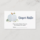 Greenery Herfst Pumpkin Baby shower Diaper Raffle Visitekaartje (Voorkant)