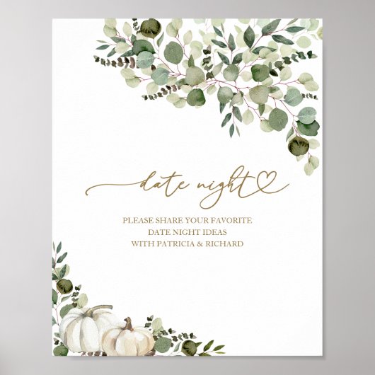 Greenery Herfst Vrijgezellenfeest Datum Night Jar Poster (Voorkant)