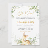 Greenery Herten Baby shower Kaart (Voorkant)