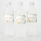 Greenery Herten Baby shower Waterfles Etiket (Flessen)