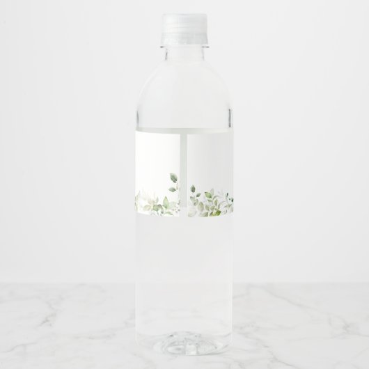 Greenery Herten Baby shower Waterfles Etiket (Achterkant)
