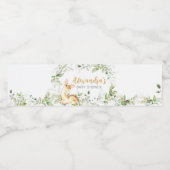 Greenery Herten Baby shower Waterfles Etiket (Enkel label)