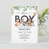 Greenery Het is een Baby shower van padlanddieren Kaart (Staand voorkant)