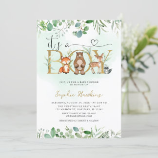 Greenery Het is een Baby shower van padvinders Kaart
