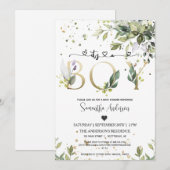 Greenery Het is een Jongen Baby shower Eucalyptus  Kaart (Voorkant / Achterkant)