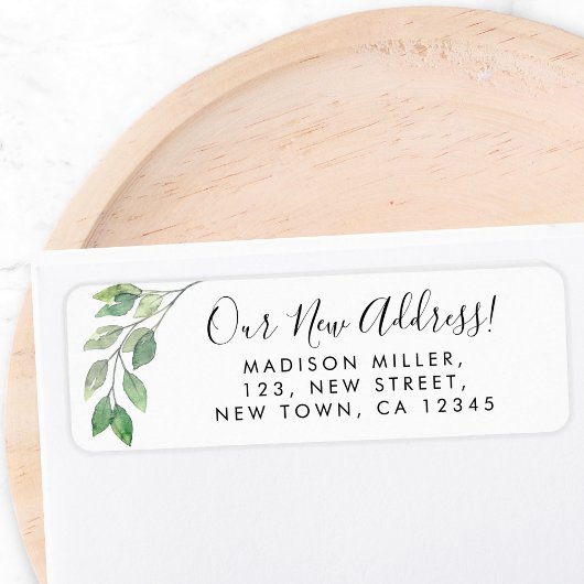 Greenery het Nieuwe Adres van de Terugkeer Etiket