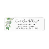 Greenery het Nieuwe Adres van de Terugkeer Etiket (Voorkant)