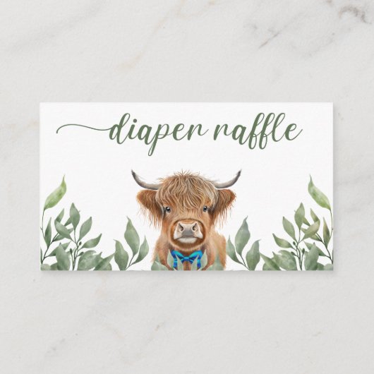 Greenery Highland Koe luierloterij Informatiekaartje (Achterkant)