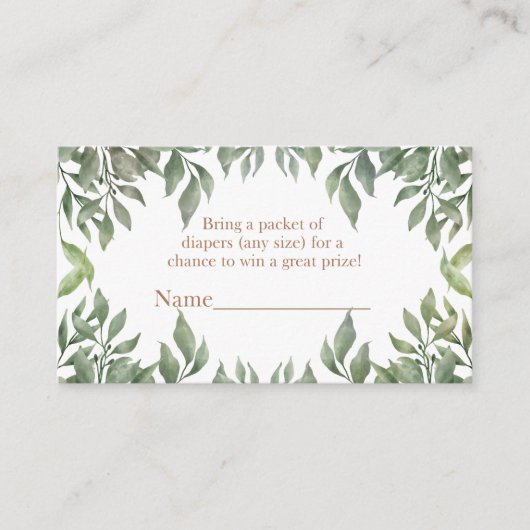 Greenery Highland Koe luierloterij Informatiekaartje (Voorkant)