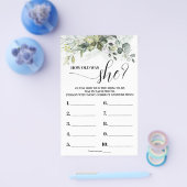 Greenery Hoe oud was de Kaart Mam Baby shower Game (Enkel)