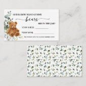 Greenery Hoeveel Gummy Beren Shower Game Kaart Plaatskaartje (Voorkant / Achterkant)