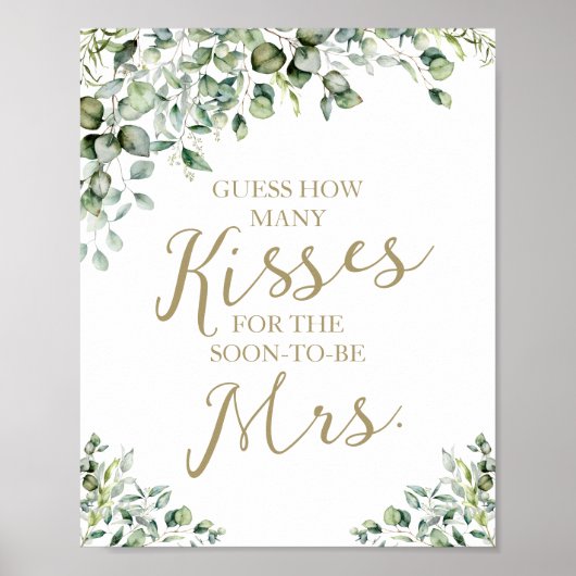 Greenery hoeveel kussen voor mevrouw Sign Poster (Voorkant)