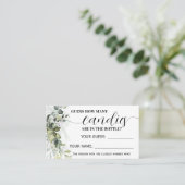 Greenery Hoeveel Snoepjes Baby shower game card Plaatskaartje (Staand voorkant)