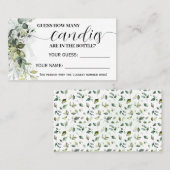Greenery Hoeveel Snoepjes Baby shower game card Plaatskaartje (Voorkant / Achterkant)