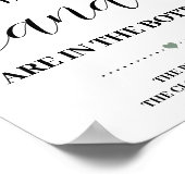 Greenery Hoeveel Snoepjes Baby shower game sign Poster (Hoek)