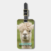 Greenery Holiday Vacation Alpaca Bagagelabel (Voorkant verticaal)