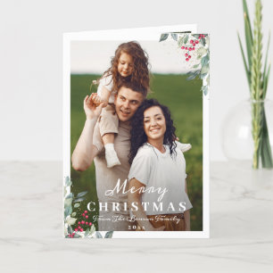 Greenery Holly Berries 2 Foto voor kerst Feestdagen Kaart