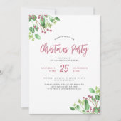 Greenery Holly Berry elegant kerstfeest Kaart (Voorkant)