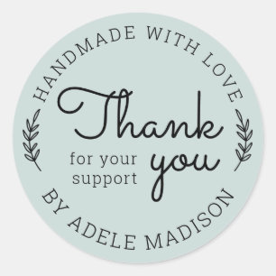 Greenery Homemade with Love Bedankt Ronde Sticker