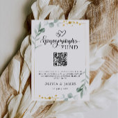 Greenery Honeymoon Fund QR Code Sign, bruiloft Kaart