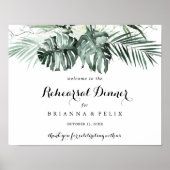 Greenery Horizontal Rehearsal Dinner Welcome Poster (Voorkant)