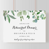 Greenery Horizontal Rehearsal Dinner Welcome Sign Poster