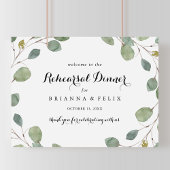 Greenery Horizontal Rehearsal Dinner Welcome Sign Poster