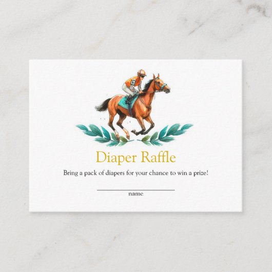 Greenery Horse Baby shower Luier Raffle kaarten (Voorkant)