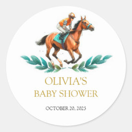 Greenery Horse Race Douche klassieke ronde sticker