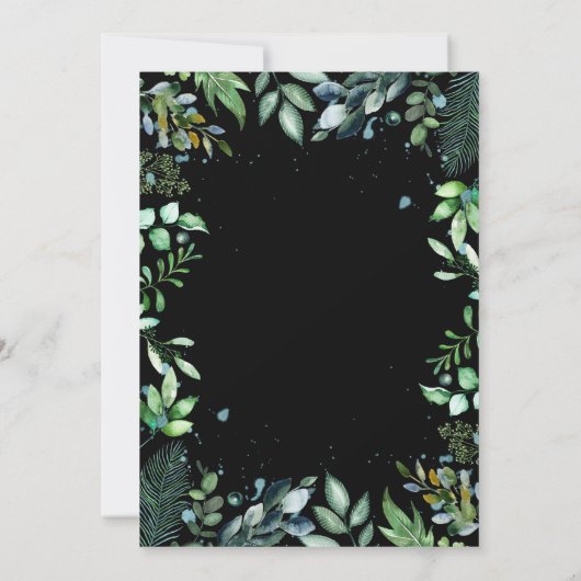 Greenery | Hout | Waterverf Engagement Party Kaart (Achterkant)