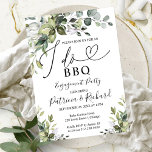 Greenery I DO BBQ Engagement Party Kaart<br><div class="desc">Schattig groen,  kalligrafie verlovingsfeestuitnodiging. Eenvoudig te personaliseren met uw gegevens. Neem contact met mij op via chat als je vragen hebt over het kunstwerk of maatwerk nodig hebt. LET OP: Voor hulp bij bestellingen,  verzending,  productinformatie,  etc.,  neem direct contact op met Zazzle Customer Care</div>