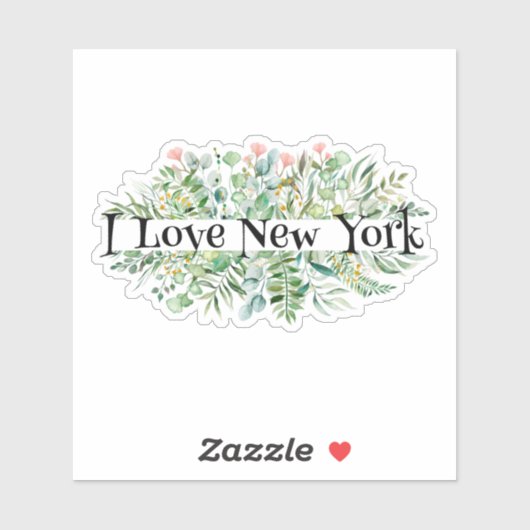 Greenery I Love New York Sticker (Vel)