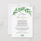 Greenery in Lieu Favors Dank je wel Aankondiging (Voorkant)