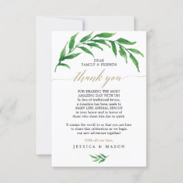 Greenery in Lieu Favors Dank je wel Aankondiging