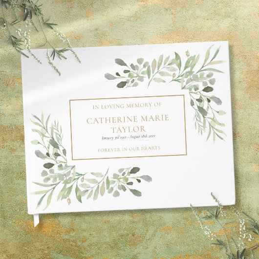 Greenery in Loving Memory Memorial Funeral Gastenboek