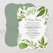 Greenery in Loving Memory Memorial Kaart (Voorkant / Achterkant)