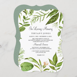 Greenery in Loving Memory Memorial Kaart