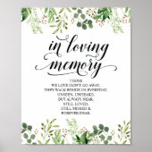 Greenery in Loving Memory Memorial Sign Poster (Voorkant)
