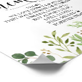 Greenery in Loving Memory Memorial Sign Poster (Hoek)