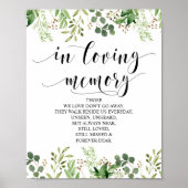 Greenery in Loving Memory Memorial Sign Poster (Voorkant)