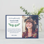 Greenery in Loving Memory Photo Annountion Kaart (Staand voorkant)