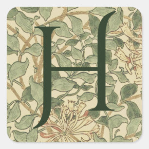 Greenery initiaal vierkante sticker